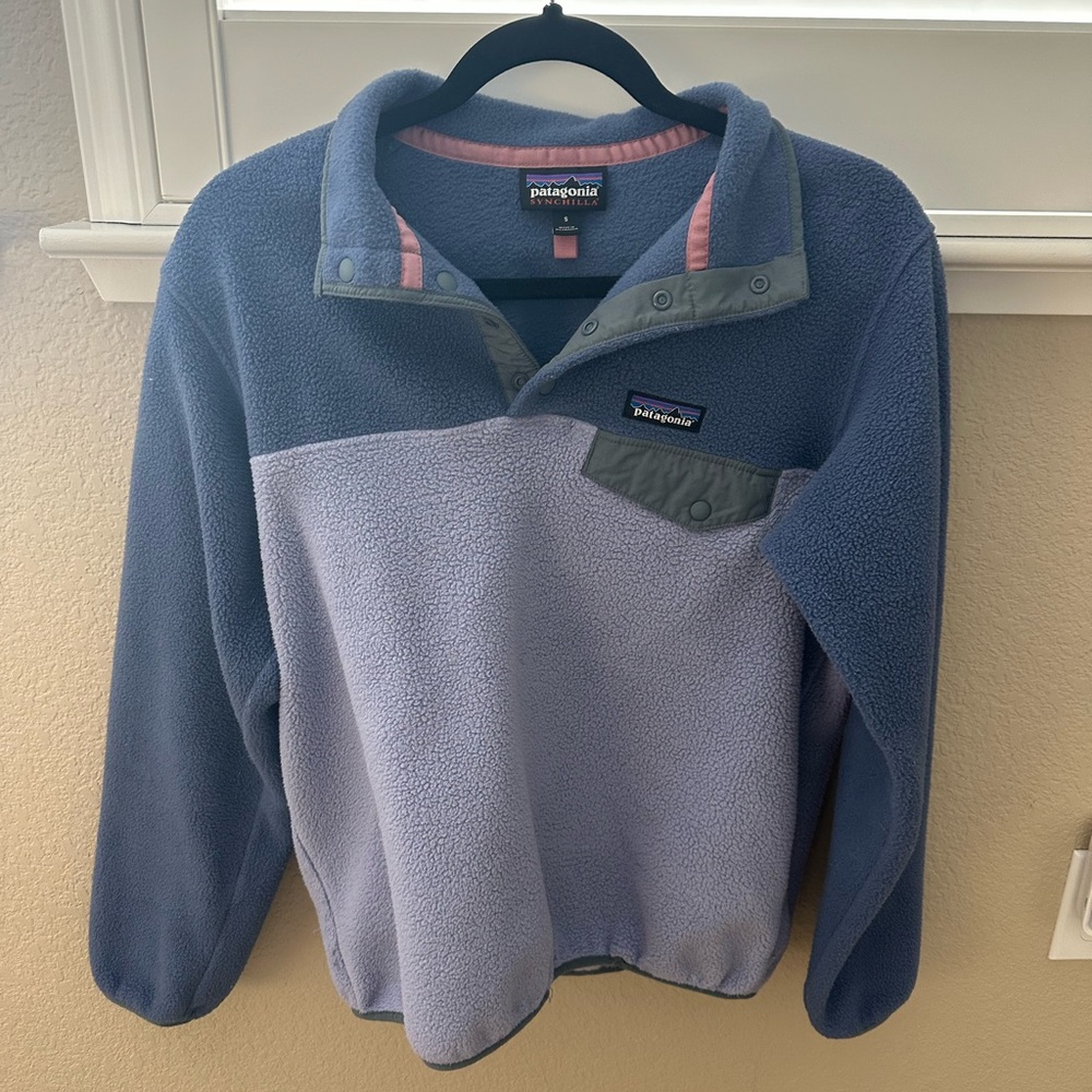 Patagonia Blue & Light Lavender Pullover Fleece